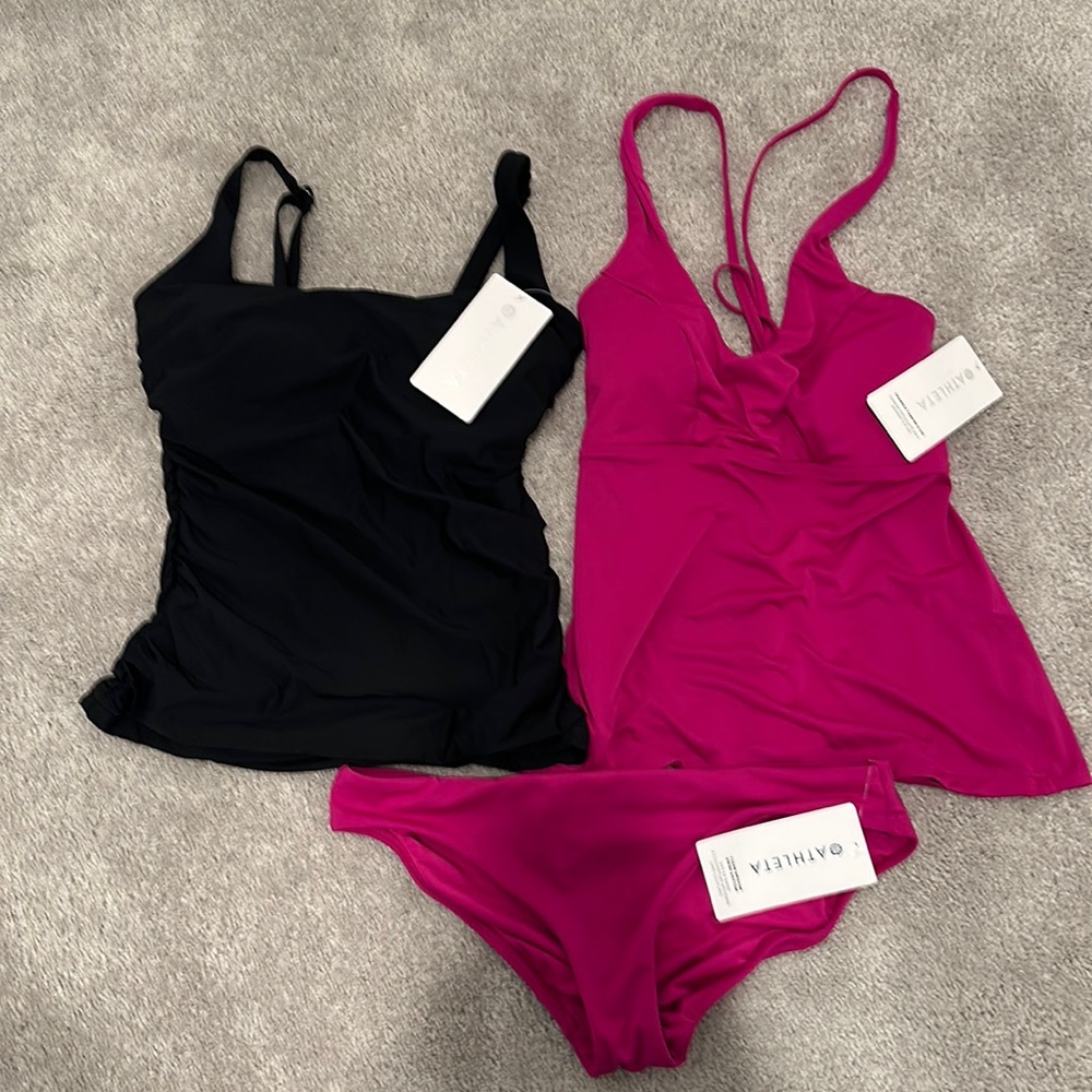 NWT Athleta Mustard Yellow Twist Up Tankini Top 34D/DD